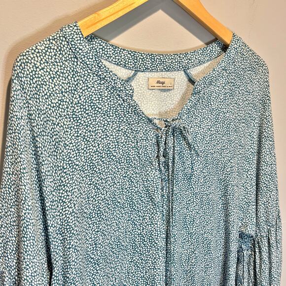 Maaji Blue & White Long Sleeve Mini Dress - size Large - Picture 2 of 6